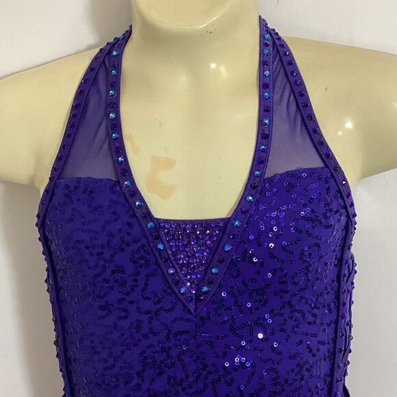 Weissman Dance Ice Skating Flapper Costume Dress Child’s Medium CM Rhinestoned S - Picture 5 of 7